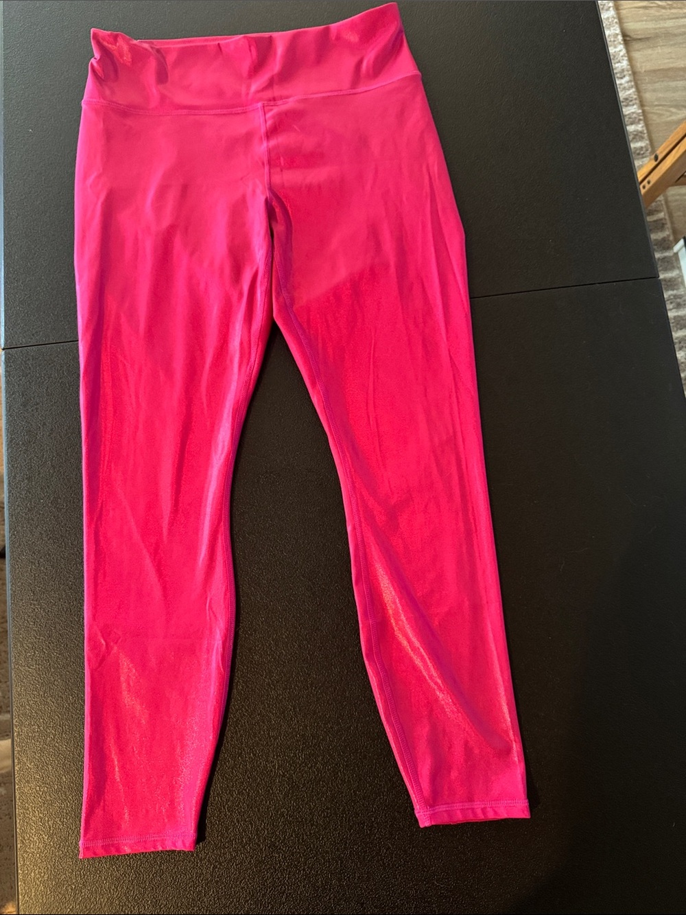 Hot Pink Iridescent Shine High-Waist Performance Leggings XL